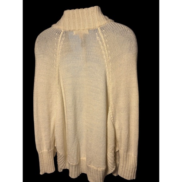 Michael Kors Ivory Sweater Poncho Cape Oversized Full Zip Toggle Closure Sz S - Picture 7 of 15